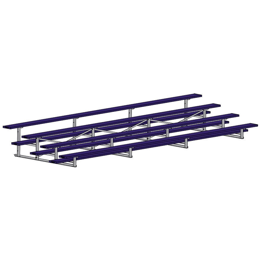 Jaypro Soccer All Aluminum Bleacher (4 Row - Single Foot Plank)-Soccer Command