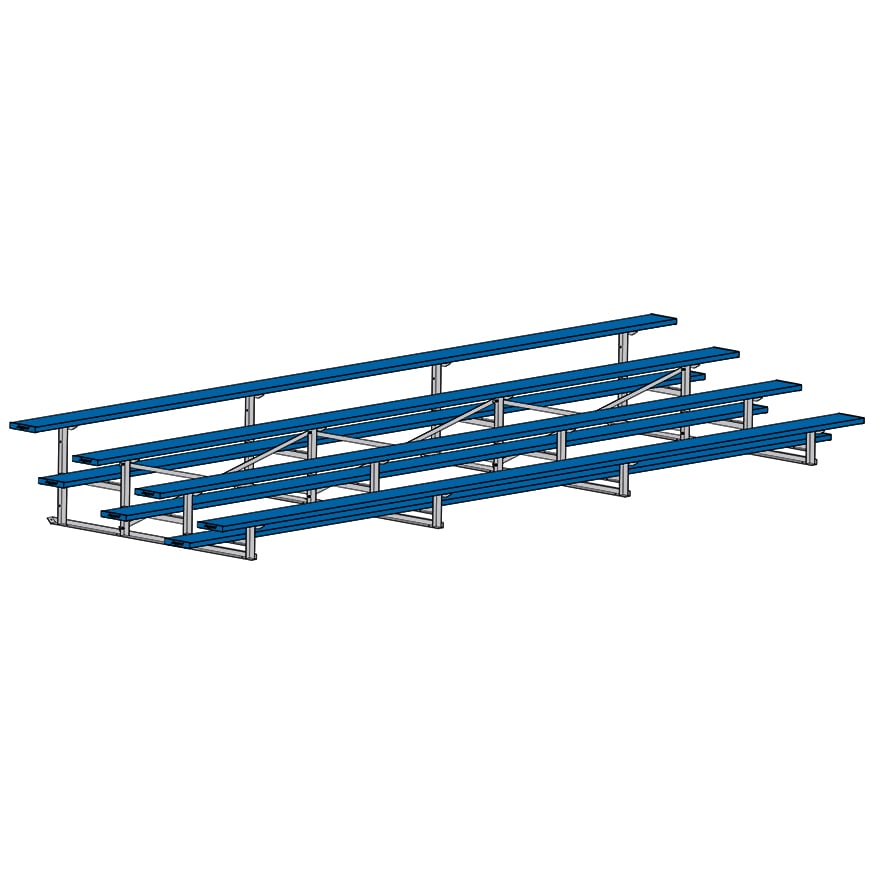 Jaypro Soccer All Aluminum Bleacher (4 Row - Single Foot Plank)-Soccer Command