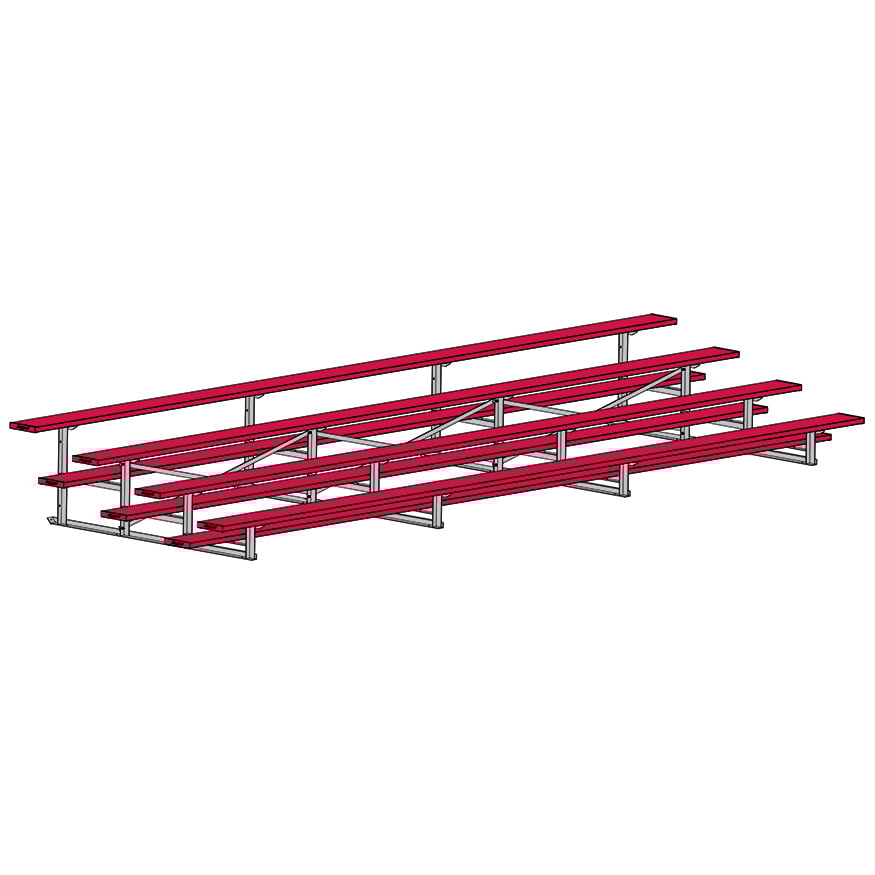 Jaypro Soccer All Aluminum Bleacher (4 Row - Single Foot Plank)-Soccer Command