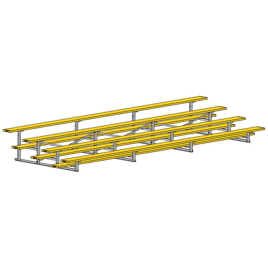 Jaypro Soccer All Aluminum Bleacher (4 Row - Single Foot Plank)-Soccer Command