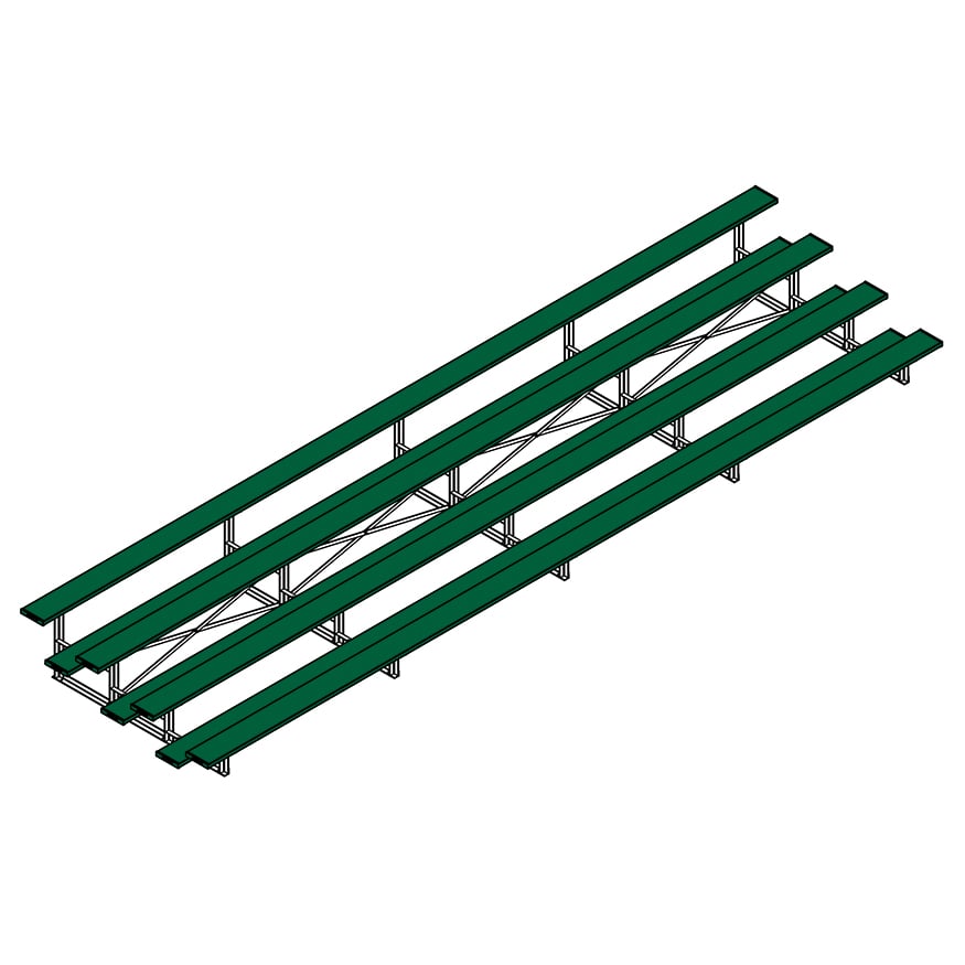 Jaypro Soccer All Aluminum Bleacher (4 Row - Single Foot Plank)-Soccer Command