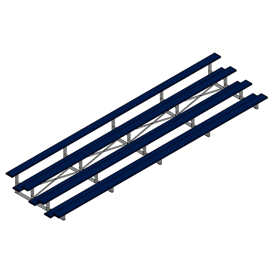 Jaypro Soccer All Aluminum Bleacher (4 Row - Single Foot Plank)-Soccer Command