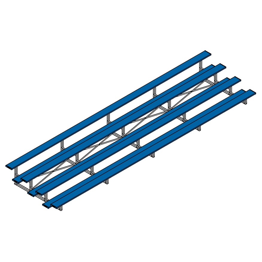 Jaypro Soccer All Aluminum Bleacher (4 Row - Single Foot Plank)-Soccer Command
