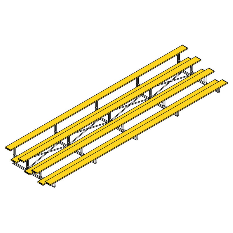 Jaypro Soccer All Aluminum Bleacher (4 Row - Single Foot Plank)-Soccer Command