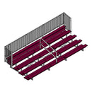 Jaypro 21' Soccer Enclosed Bleacher (5 Row - Double Foot Plank with Guard Rail & Aisle)