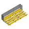 Jaypro 21' Soccer Enclosed Bleacher (5 Row - Double Foot Plank with Guard Rail & Aisle)