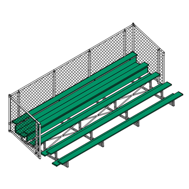 Jaypro Soccer Enclosed Bleacher (5 Row - Single Foot Plank with Chain Link Rail)