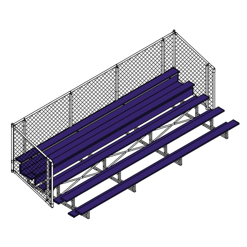 Jaypro Soccer Enclosed Bleacher (5 Row - Single Foot Plank with Chain Link Rail)