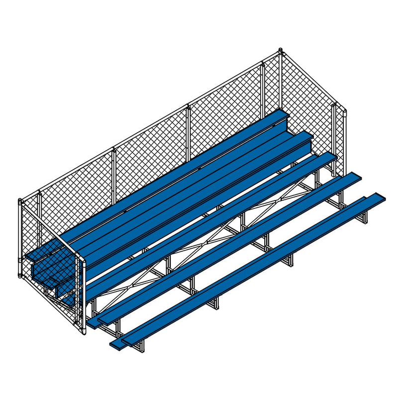 Jaypro Soccer Enclosed Bleacher (5 Row - Single Foot Plank with Chain Link Rail)