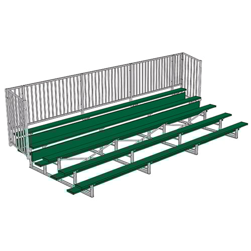 Jaypro Soccer Enclosed Bleacher (5 Row - Single Foot Plank with Guard Rail)