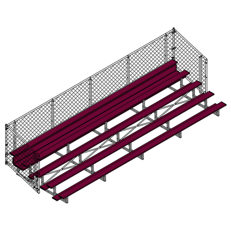 Jaypro Soccer Enclosed Bleacher (5 Row - Single Foot Plank with Chain Link Rail)