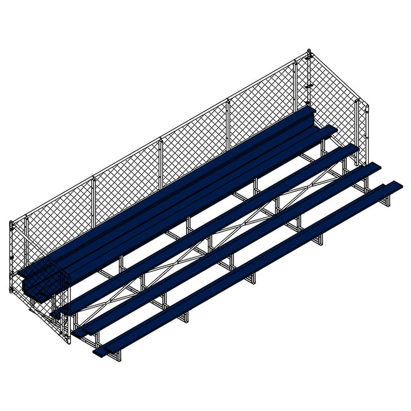 Jaypro Soccer Enclosed Bleacher (5 Row - Single Foot Plank with Chain Link Rail)