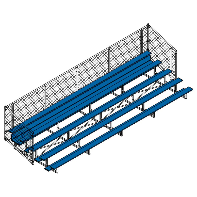 Jaypro Soccer Enclosed Bleacher (5 Row - Single Foot Plank with Chain Link Rail)
