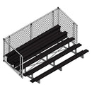 Jaypro Soccer Enclosed Bleacher (5 Row - Single Foot Plank with Chain Link Rail)