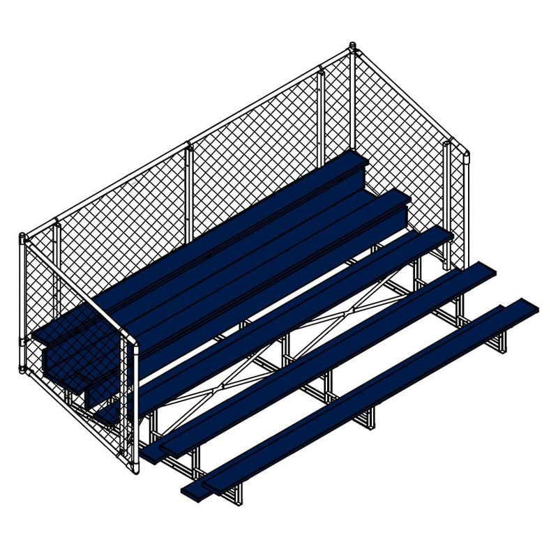 Jaypro Soccer Enclosed Bleacher (5 Row - Single Foot Plank with Chain Link Rail)