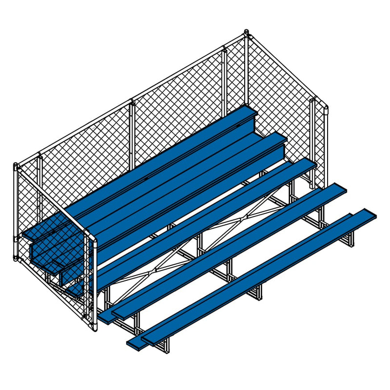 Jaypro Soccer Enclosed Bleacher (5 Row - Single Foot Plank with Chain Link Rail)
