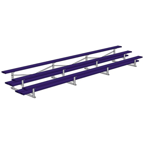 Gradas de aluminio Jaypro Soccer (3 filas - Doble plataforma para los pies)
