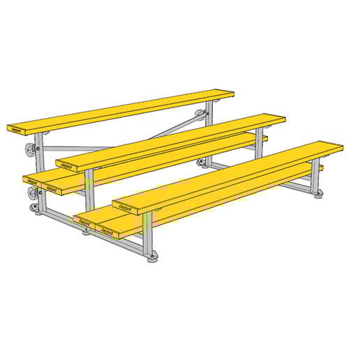 Jaypro Soccer Tip & Roll Bleacher (3 Row - Double Foot Plank)