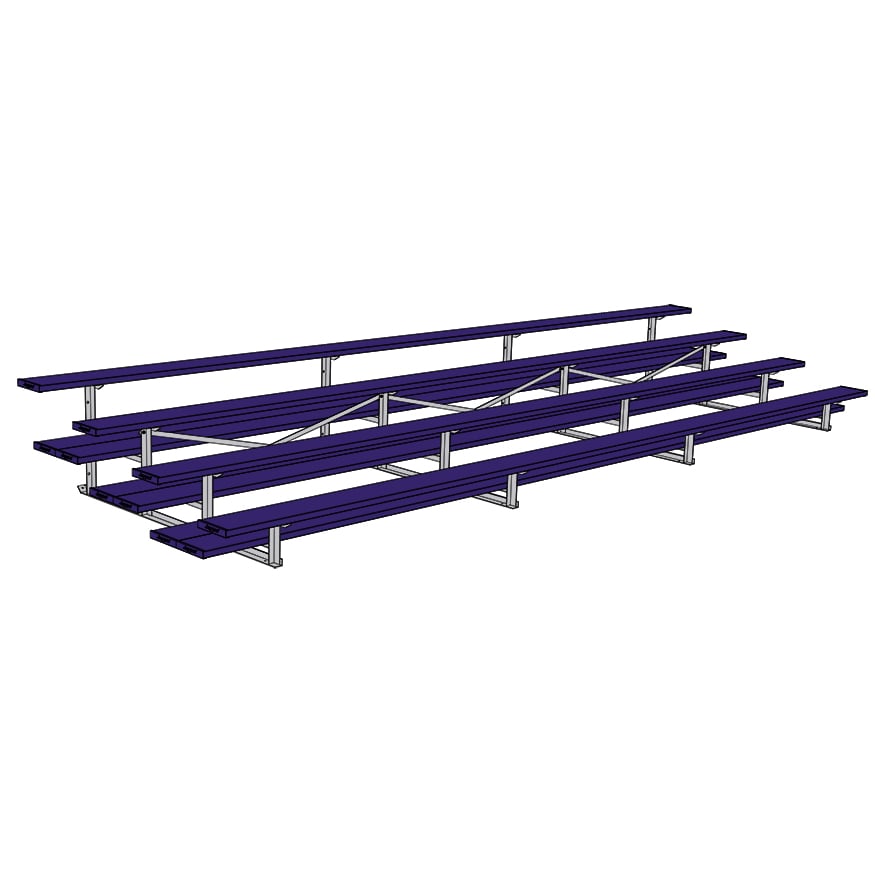 Gradas de aluminio Jaypro Soccer (4 filas - Doble plataforma para los pies)