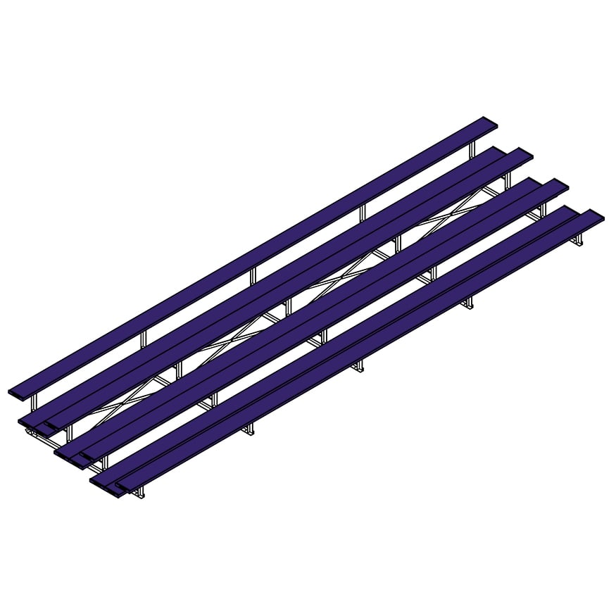 Gradas de aluminio Jaypro Soccer (4 filas - Doble plataforma para los pies)