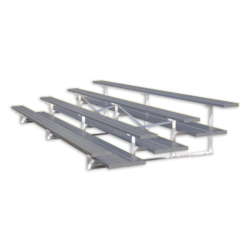 Gradas de aluminio Jaypro Soccer (4 filas - Doble plataforma para los pies)