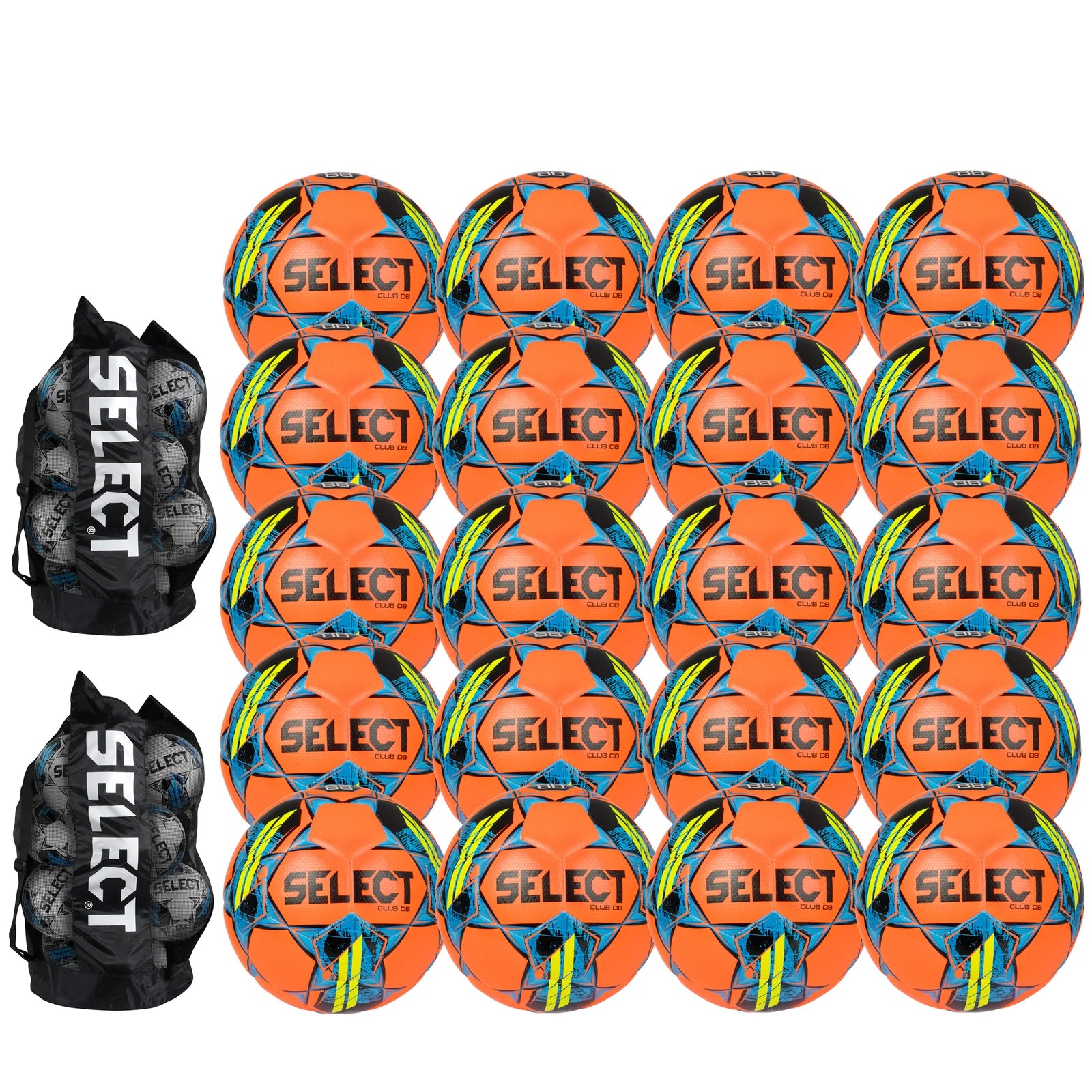 Paquete de 20 balones de fútbol Select Club DB v22 (incluye 2 bolsas para balones)