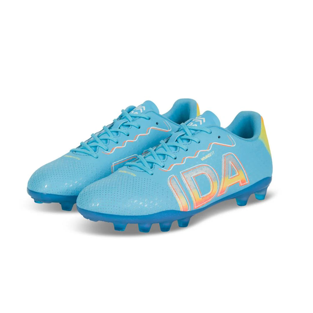 Botas de fútbol IDA Rise Club para mujer FG/AG (azul amanecer)