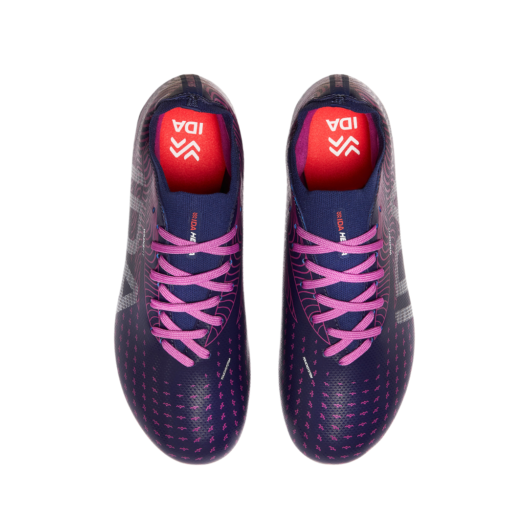 Botas de fútbol IDA Helia Club FG/AG para mujer (moradas)