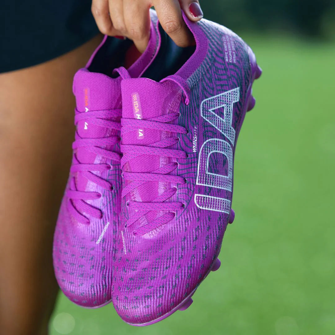 Botas de fútbol IDA Helia Pro FG/AG para mujer (moradas)