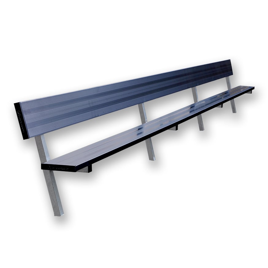Jaypro Soccer Player Bench With Seat Back (In-Ground)-Soccer Command