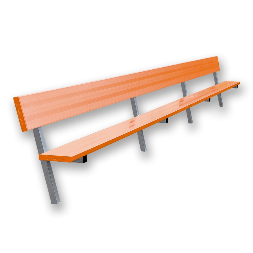 Jaypro Soccer Player Bench With Seat Back (In-Ground)-Soccer Command