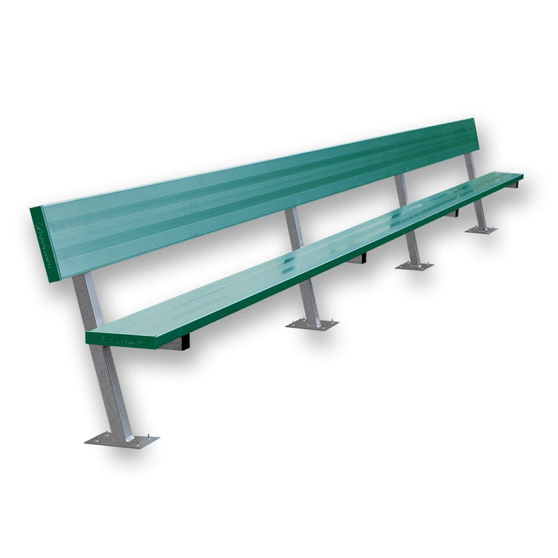 Jaypro Soccer Player Bench With Seat Back (Surface Mount)
