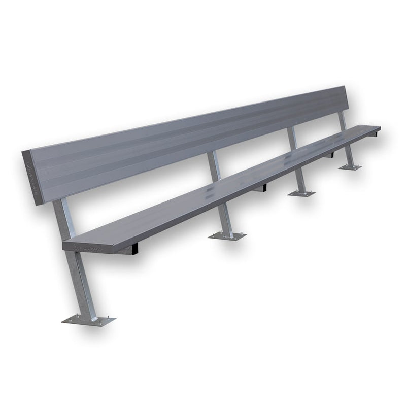 Jaypro Soccer Player Bench With Seat Back (Surface Mount)