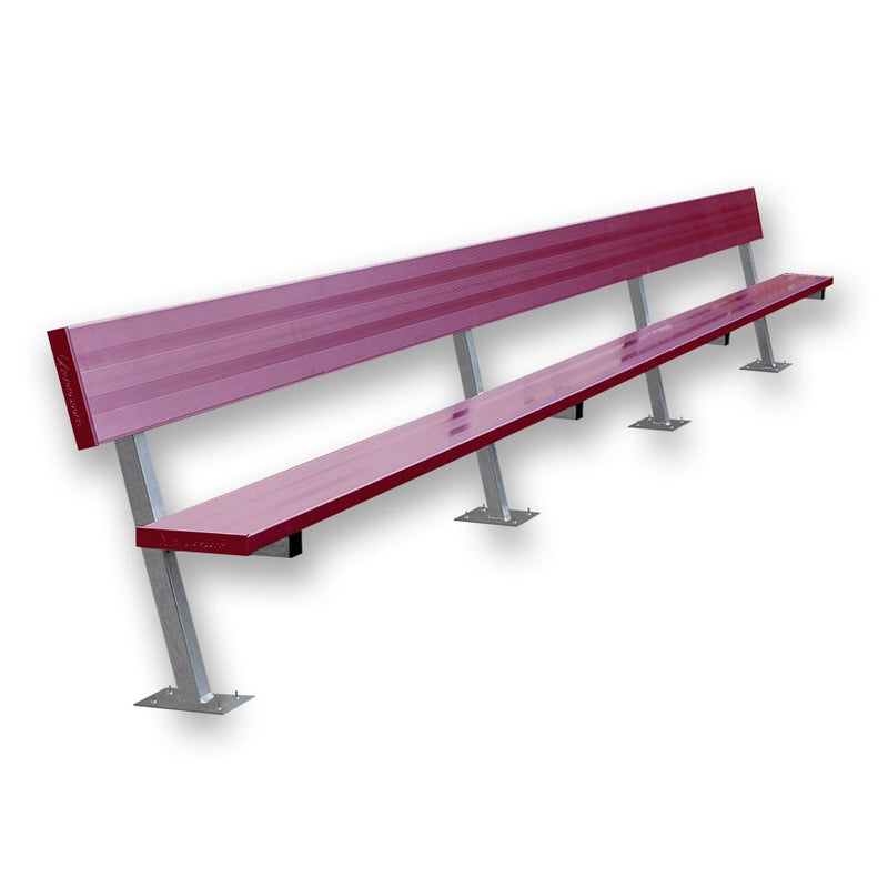 Jaypro Soccer Player Bench With Seat Back (Surface Mount)