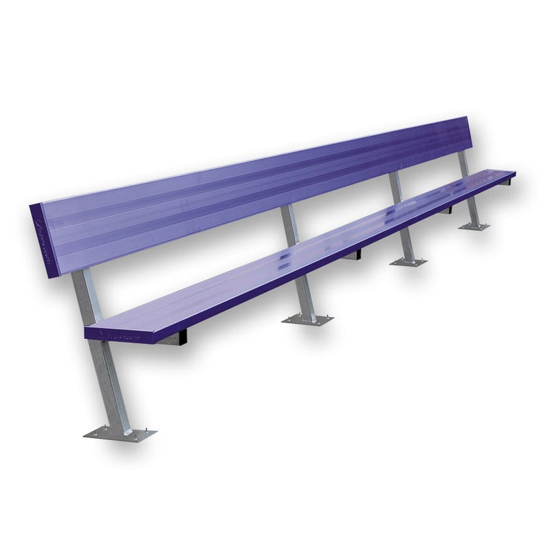 Jaypro Soccer Player Bench With Seat Back (Surface Mount)