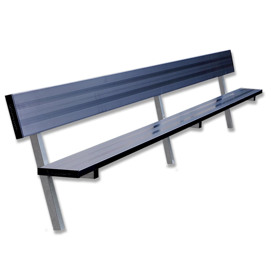 Jaypro Soccer Player Bench With Seat Back (In-Ground)-Soccer Command
