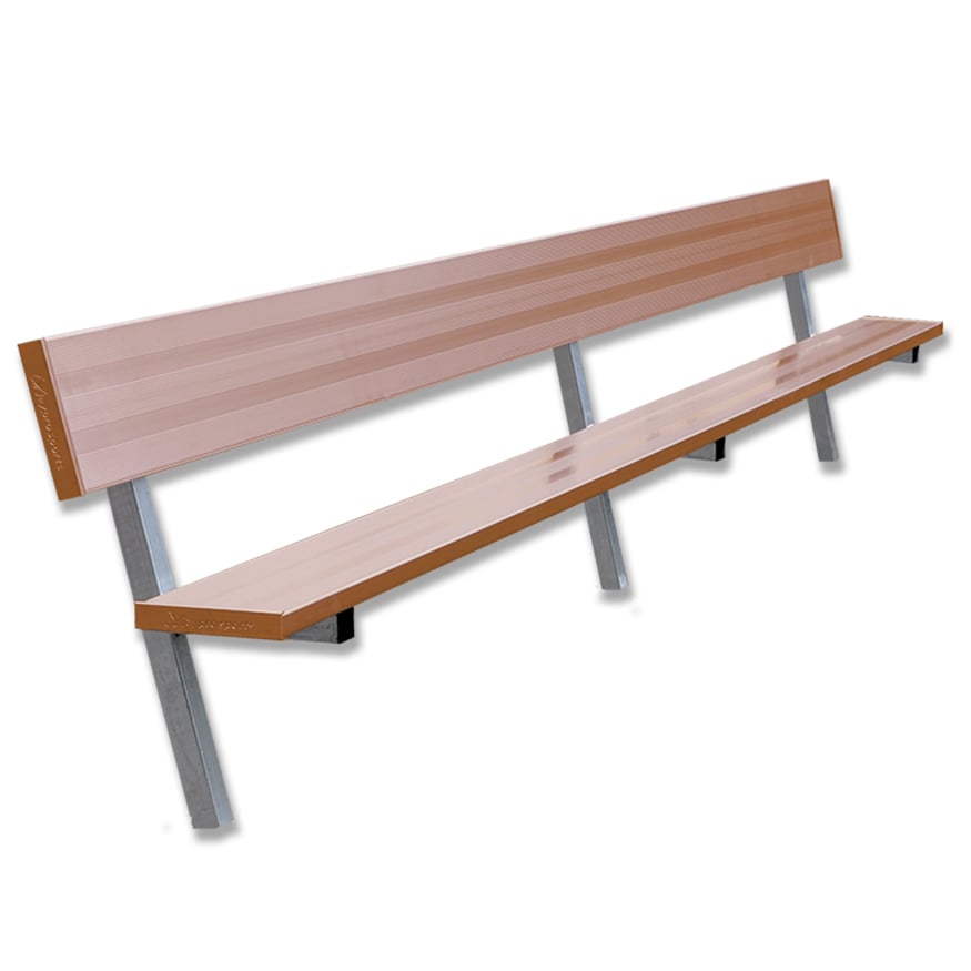Jaypro Soccer Player Bench With Seat Back (In-Ground)-Soccer Command