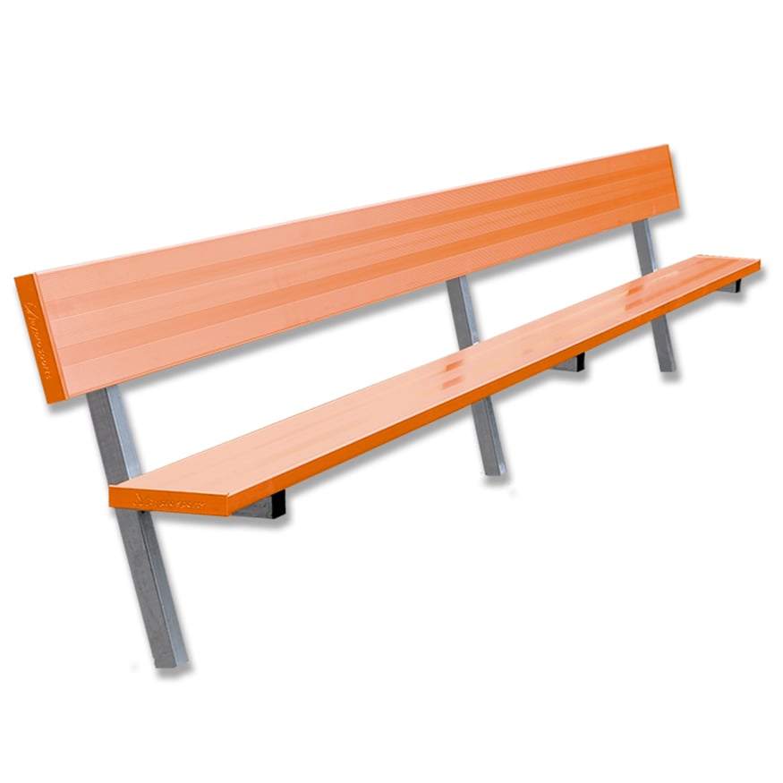 Jaypro Soccer Player Bench With Seat Back (In-Ground)-Soccer Command