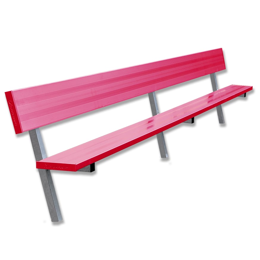 Jaypro Soccer Player Bench With Seat Back (In-Ground)-Soccer Command