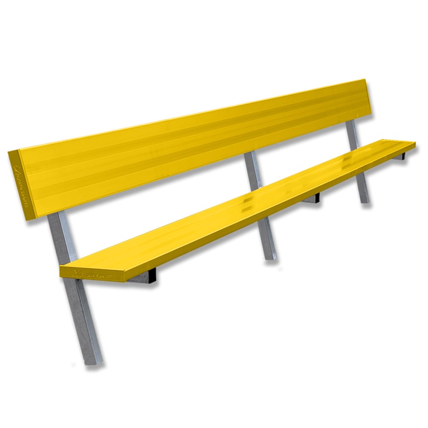 Jaypro Soccer Player Bench With Seat Back (In-Ground)-Soccer Command