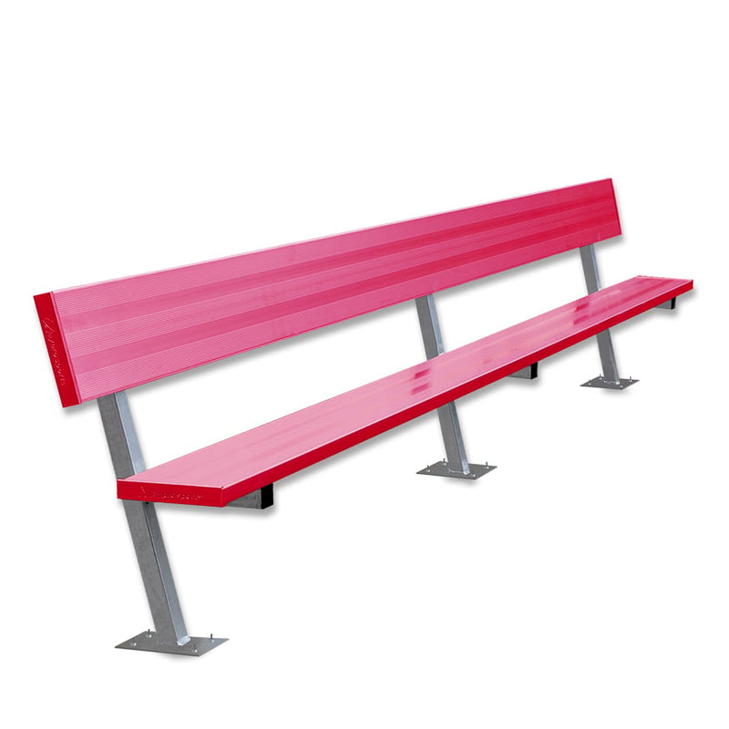 Jaypro Soccer Player Bench With Seat Back (Surface Mount)