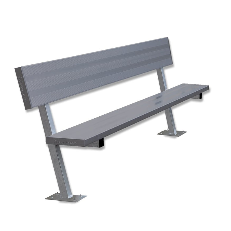 Jaypro Soccer Player Bench With Seat Back (Surface Mount)