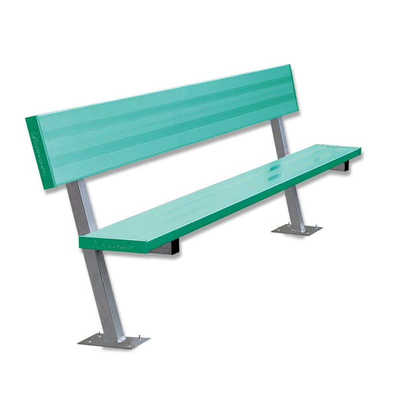 Jaypro Soccer Player Bench With Seat Back (Surface Mount)