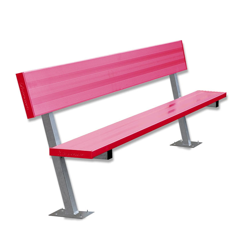 Jaypro Soccer Player Bench With Seat Back (Surface Mount)