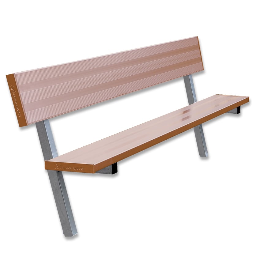 Jaypro Soccer Player Bench With Seat Back (In-Ground)-Soccer Command