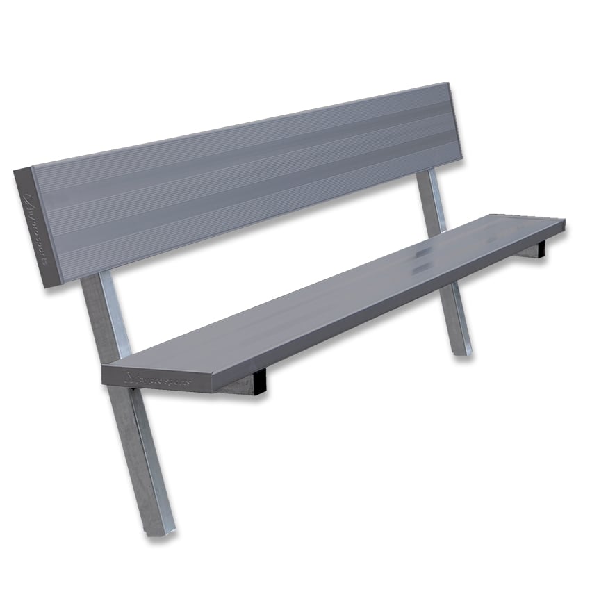 Jaypro Soccer Player Bench With Seat Back (In-Ground)-Soccer Command