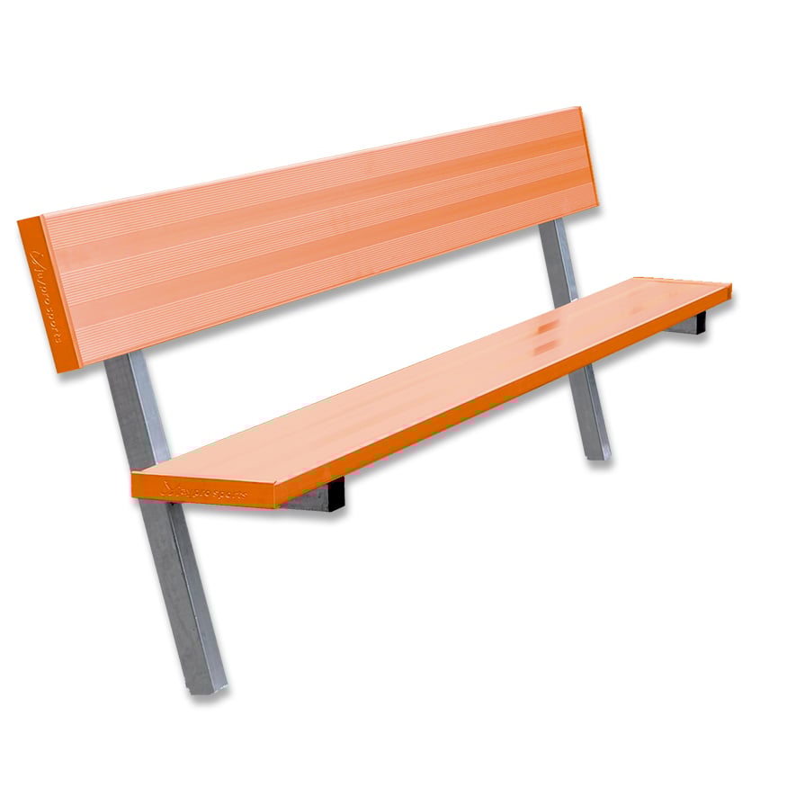Jaypro Soccer Player Bench With Seat Back (In-Ground)-Soccer Command