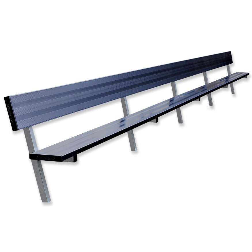 Jaypro Soccer Player Bench With Seat Back (In-Ground)-Soccer Command