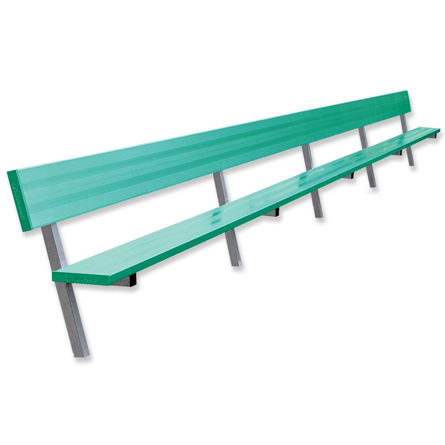 Jaypro Soccer Player Bench With Seat Back (In-Ground)-Soccer Command