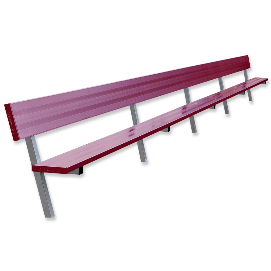 Jaypro Soccer Player Bench With Seat Back (In-Ground)-Soccer Command